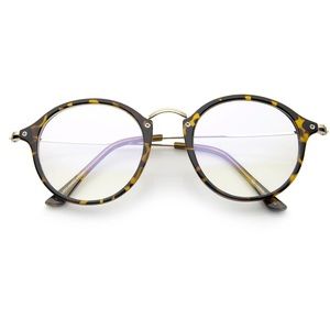 RETRO LIGHTWEIGHT CLEAR LENS ROUND GLASSES 47MM
